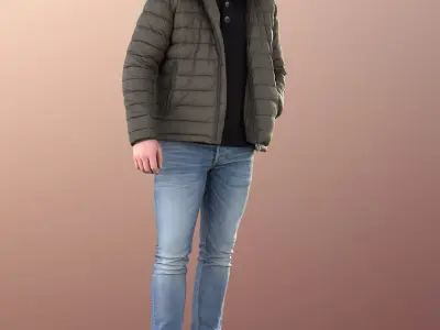 Liam 11105 - Casual Guy Walking Outside Low-poly 3D model