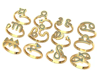 horoscope rings 3D model