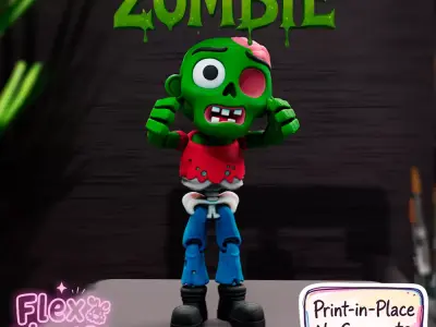 Flexi Zombie 3D Printable Articulated Halloween Toy 3D print model