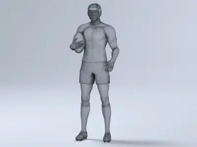  White Rugby Player Animated HQ Standard License 