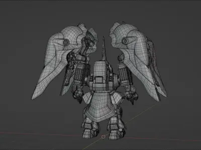 bb kshatriya gundam with rig mobile suits 3D model