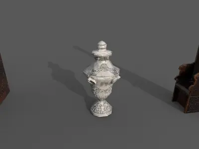 Church props Low-poly 3D model