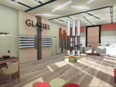 Glasses store - showroom Low-poly 3D model