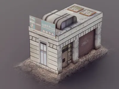 Low Poly Warehouse Low-poly 3D model