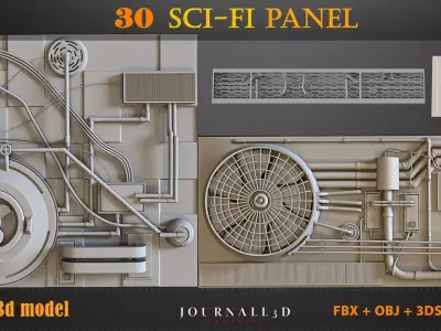30 SCIFI  panels 3D model