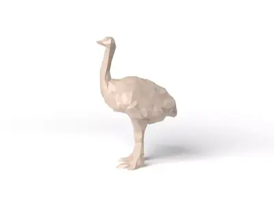 Ostrich Low Poligonal Low-poly 3D model