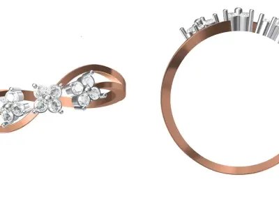 Light Weight Wedding Engagement Women Ring STL JCD Details 3D print model 6