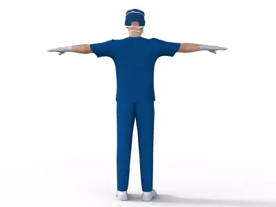 Surgeon Doctor Rigged  Low-poly 3D model