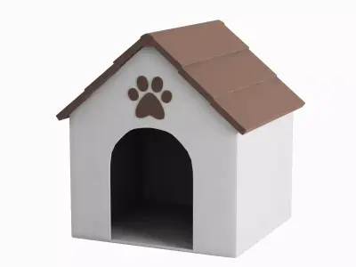 Dog House Set Low-poly 3D model