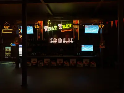 Old West town scene 3D model upd 3D model