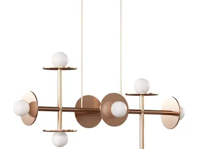 Nodes 8 Light Linear Chandelier 3D model