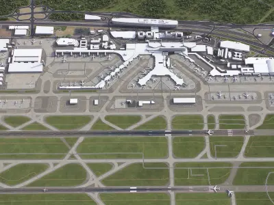 Frankfurt Airport - FRA Low-poly 3D model