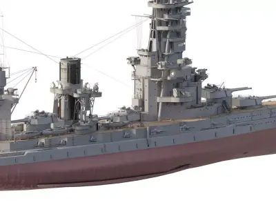 WW2 IMPERIAL JAPANESE NAVY Battleship 3D model