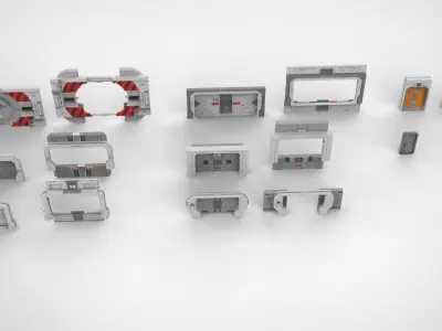 Sci-fi door collection 2 3D model