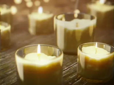 Candle Scene Low-poly 3D model