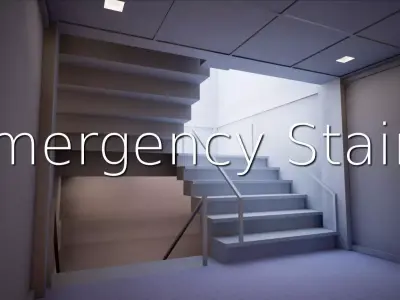 Emergency Stairs SHC Quick Office LM Low-poly 3D model