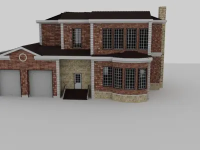 House 3D model  Low-poly 3D model