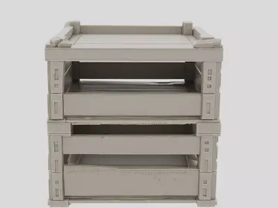 Wooden Supply Crate Stack for 3D print 3D model