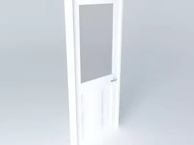 door interior half glazed 3D model