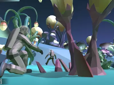 LOW POLY WORLD - ALIEN WORLD Low-poly 3D model