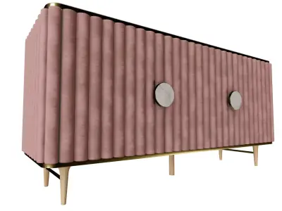 Art Deco Fluted Sideboard 3D model