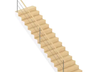 Wooden Stairs 9 3D model