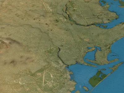 Karachi - Topography Terrain Low-poly 3D model