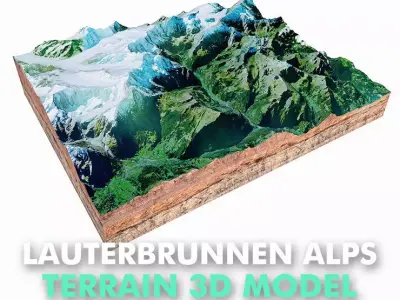 Lauterbrunnen Alps Switzerland 3D model
