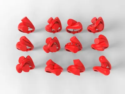12  rings new model jewelry jewellery 3D print model