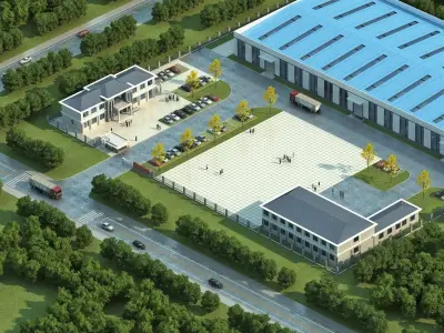 Modern Industrial Facility 3D model