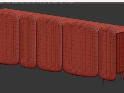  SPECTRO GRAY AND RED SIDEBOARD BY CLAESSON KOIVISTO RUNE Low-poly 3D model