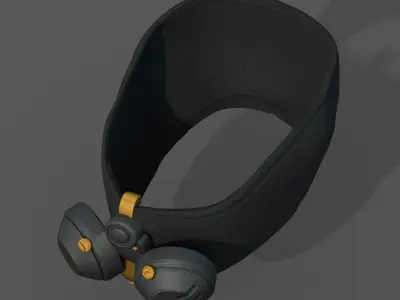 Gas mask respirator scifi futuristic  Low-poly 3D model 20