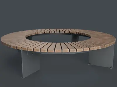 Modern Outdoor Bench 119 PBR Game Ready Low-poly 3D model