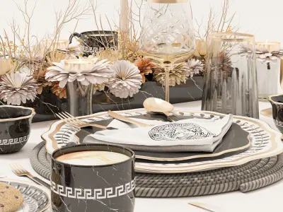 table set 106 Low-poly 3D model