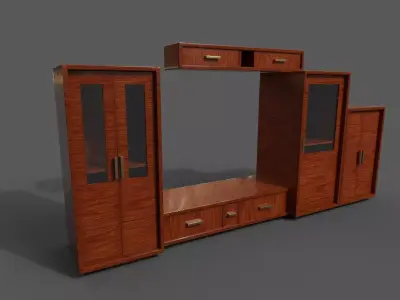 Set Modern Furniture 3D Model Low-poly 3D model