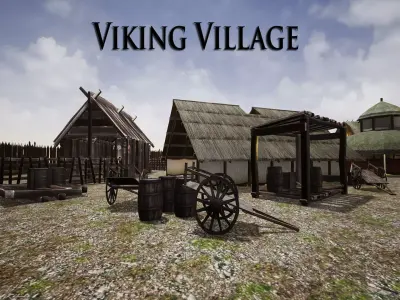 Viking Village for Unreal Low-poly 3D model