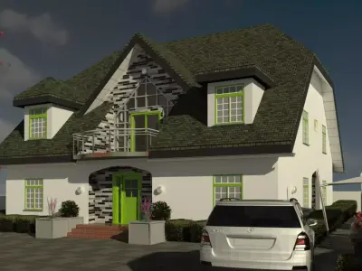 4 Bedroom House Free 3D model