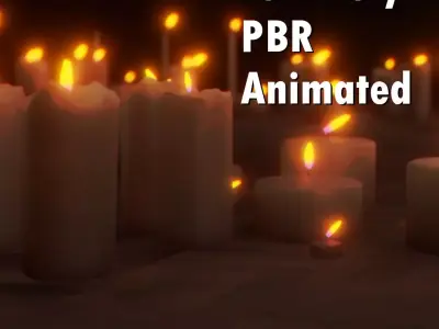 Candles animated pack Low-poly 3D model
