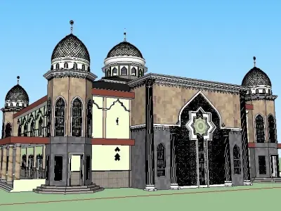 Green mosque 3D model