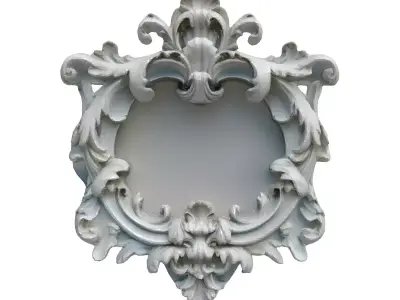Ornate Rococo Style Decorative Frame Low-poly 3D model