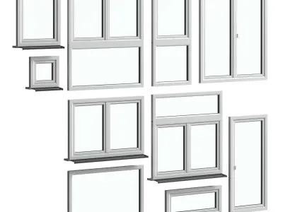 European Plastic Windows Set 01 3D model