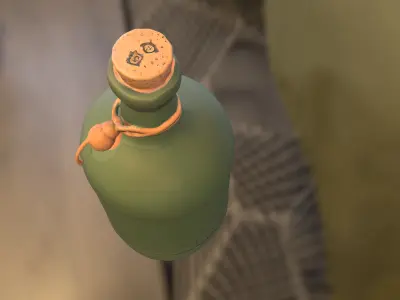 Vintage Potion Bottle Low-poly 3D model
