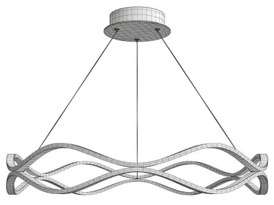 Aluminium Indoor Hanging Lamp with Silicone Shade Low-poly 3D model