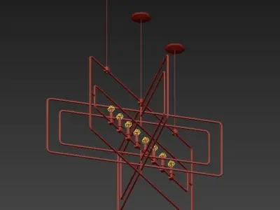Metro Rectangular Chandelier 3D model