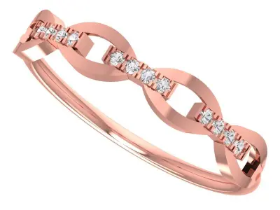 Solitaire Women Light Weight Band Ring 3D print model 31