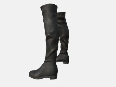 Leather Boots Man Low-poly 3D model