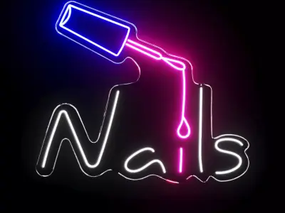 Nails Neon Sign 3D model