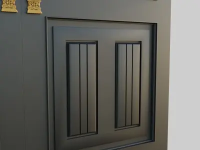 Premium wooden door 3D model