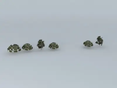 Trees river street January Free 3D model