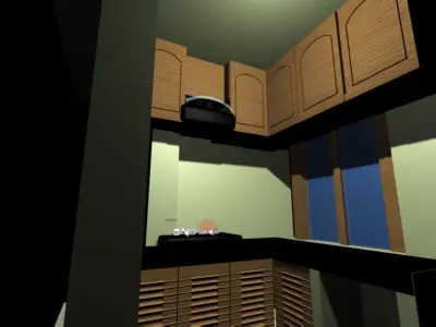 Kitchen Room Decoration Low-poly 3D model